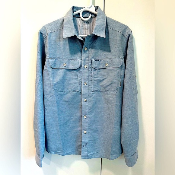 Mountain Hardwear Other - Mens Mountain hardware Long Sleeve Hiking Shirt Small Light Blue Outdoor